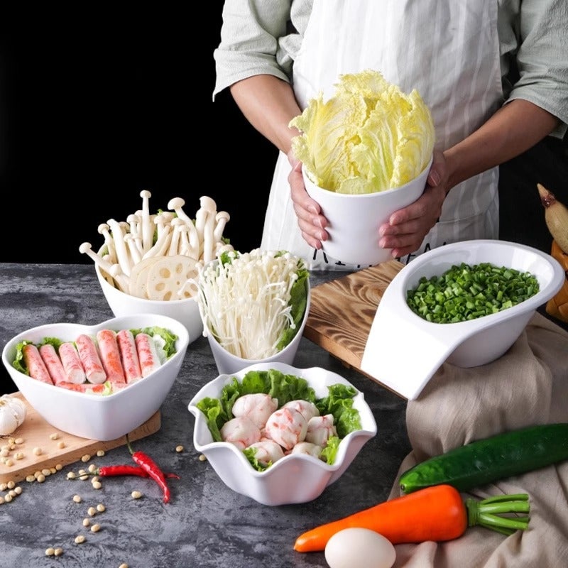Self-Service Restaurant Melamine Tableware Barbecue Plates Commercial Side Dishes Lettuce Bucket Haidilao Beef Plate - Image 3
